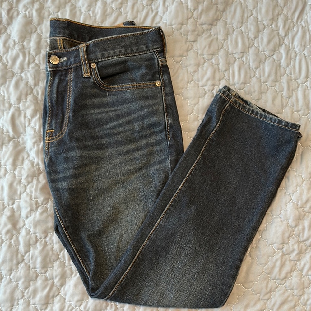 Abercrombie & Fitch Blue Slim Straight Jeans with Vintage Wash